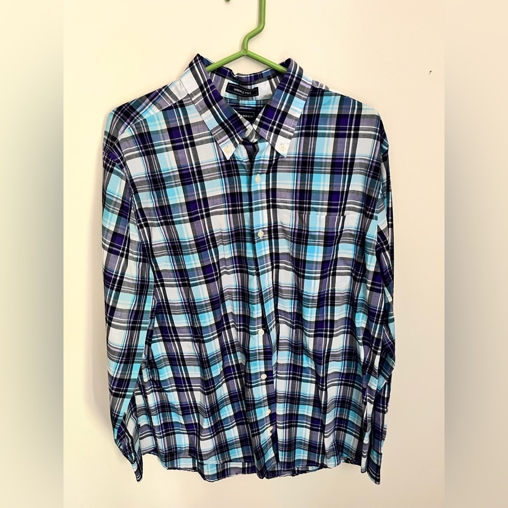 Men’s Saddlebred Yellow Plaid Long Sleeve Button Shirt